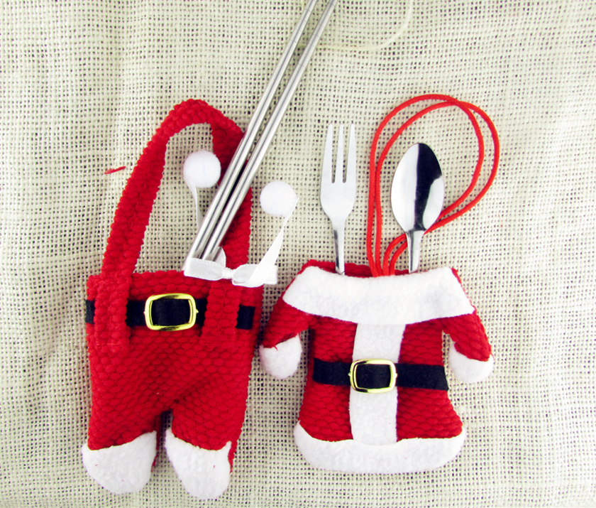 Kis ruhák Kés és villa táska karácsonyi kellékek karácsonyi evőeszközök készlet (Vásárlás 2 kap 1 ingyen)