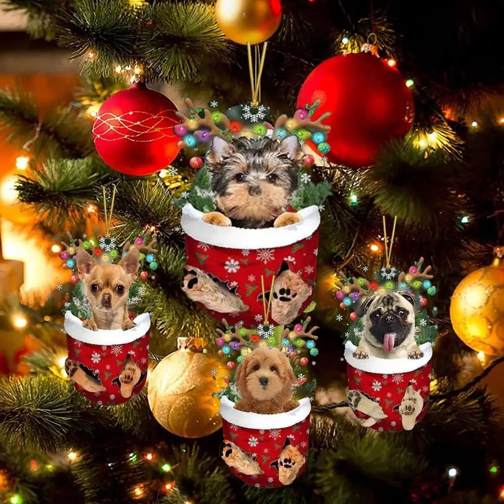[13PCS] Új aranyos kutya karácsonyi charmok készlet