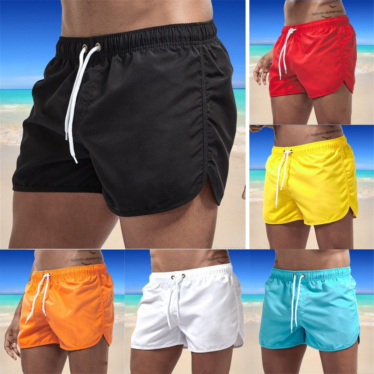  Pantaloni scurți de baie pentru bărbați de modă cu imprimare multicoloră 2024