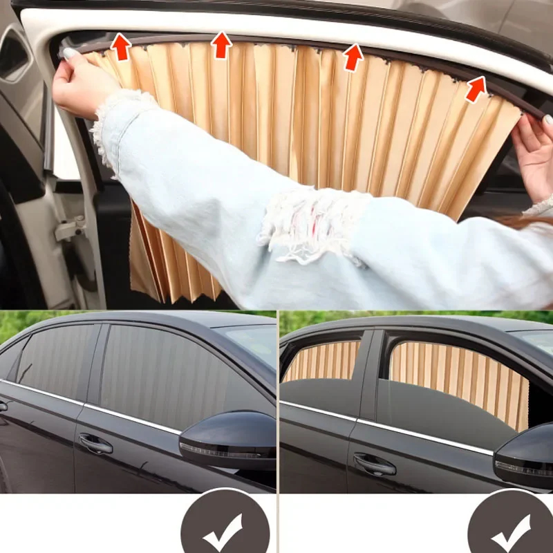  Car Sunshade Track Magnetic Car Perdele Retractable Sunshade